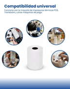 Caja X 50 Rollo Térmico 80x80 Mm Color Blanco 65grs Blanco