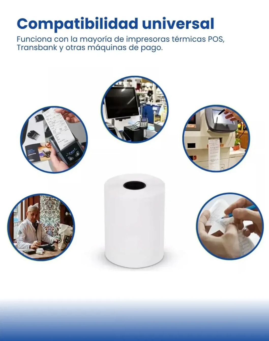 Caja X 50 Rollo Térmico 80x80 Mm Color Blanco 65grs Blanco