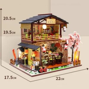 Casa Miniatura Bricolage Diy Con Luz Sushi Restaurant Japón - Imagen 2