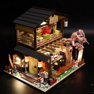 Casa Miniatura Bricolage Diy Con Luz Sushi Restaurant Japón - Imagen 3