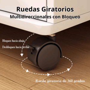 Cajonera Oficina Con Llaves Y Ruedas Escritorio Madera - Imagen 5