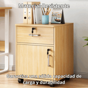 Cajonera Oficina Con Llaves Y Ruedas Escritorio Madera - Imagen 2