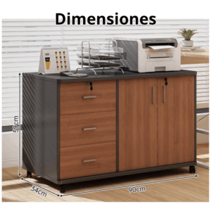 Cajonera Oficina Archivador Gabinete Con Llave Y Ruedas - Imagen 4