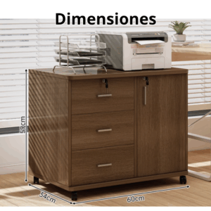 Cajonera Oficina Archivador Gabinete Con Llave Y Ruedas - Imagen 2