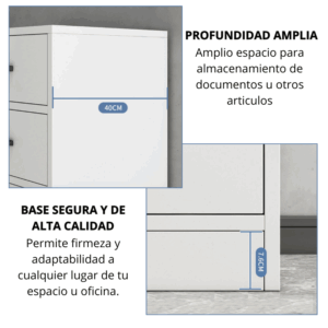Archivador Cajonera Con Llaves Oficina Escritorio Madera - Imagen 3