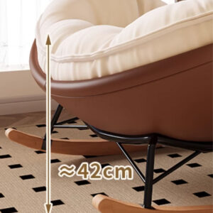 Silla Mecedora Nórdica Blanca Con Cojín Reposapiés - Imagen 9
