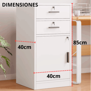 Archivador Cajonera Con Llaves Oficina Escritorio Madera - Imagen 4
