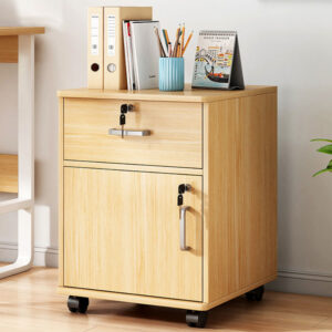 Cajonera Oficina Con Llaves Y Ruedas Escritorio Madera - Imagen 2