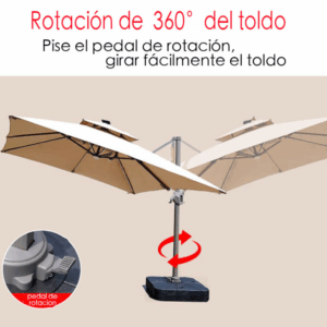 Quitasol Parasol Lateral 3x3 Con Base Sombrilla Terraza - Imagen 2