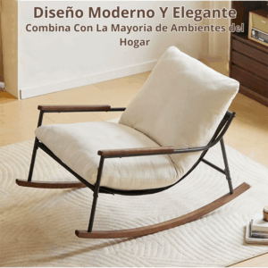 Sillon Sofa Mecedor Madera Y Metal Resistente Grande Comodo - Imagen 4