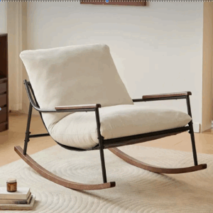Sillon Sofa Mecedor Madera Y Metal Resistente Grande Comodo