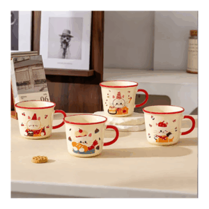 Taza Cerámica Diseño Gatito Comida - Imagen 1