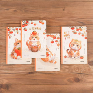 Libreta Cosida Diseño Gato Tomate - Imagen 1