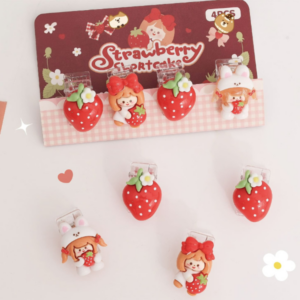 Broches Plásticos 4pcs Diseño Niña Berry - Imagen 1